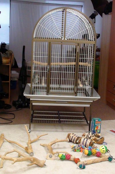 Trained Parrot Blog - Assembling Aluminum Cage & Tree for Cape Parrot - Large Parrot Cage Installation Steps